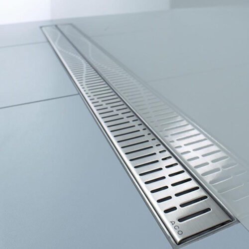 ACO ShowerDrain C Wave dizaino grotelės
