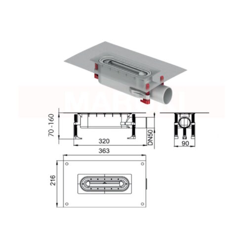 ACO ShowerDrain S+ Dušo Trapas H70-160 - Image 2