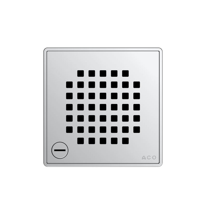 ACO EasyFlow Quadrato nerūdijančiojo plieno grotelės su užraktu, 140 x 140 mm