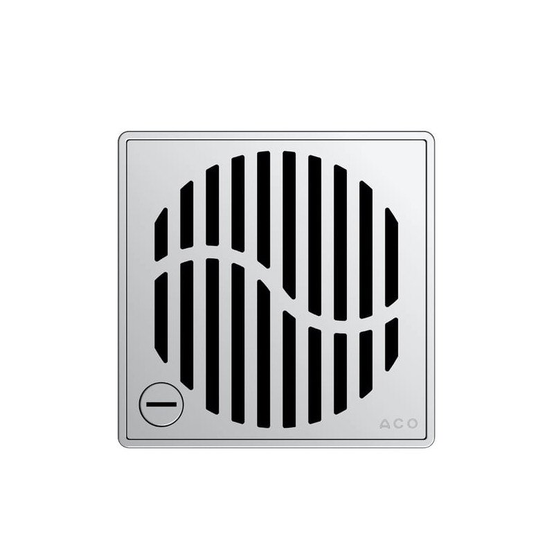 easyflow-wave-stainless-steel-grate-140x140mm ACO EasyFlow Wave nerūdijančiojo plieno grotelės su užraktu, 140 x 140 mm