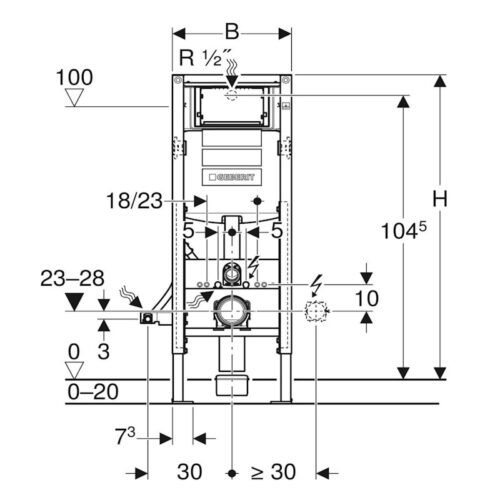 Geberit Duofix Potinkinis Klozeto Rėmas 112 cm, Skirtas Žmonėms su Negalia - Image 3