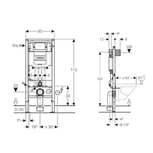 Geberit Duofix Potinkinis Rėmas Pakabinamam Klozetui 112 cm - Image 2