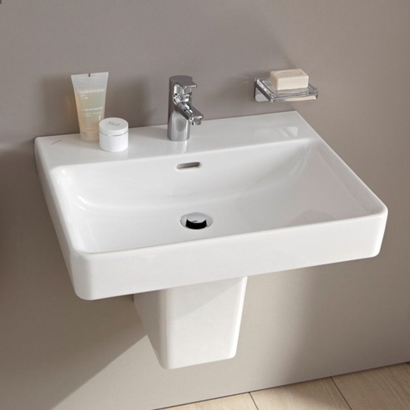 LAUFEN PRO S praustuvas su viena anga maišytuvui, 650 x 465 x 175 mm