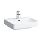 LAUFEN PRO S praustuvas su maišytuvo aikštele centre, 550 x 465 mm