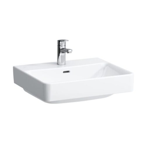 LAUFEN PRO S praustuvas su maišytuvo aikštele centre, 550 x 465 mm