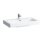 LAUFEN PRO S praustuvas su viena anga maišytuvui centre, 850 x 465 mm