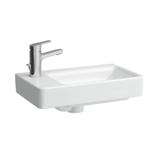 LAUFEN PRO S žemo profilio praustuvas su maišytuvo aikštele kairėje, 480 x 280 mm