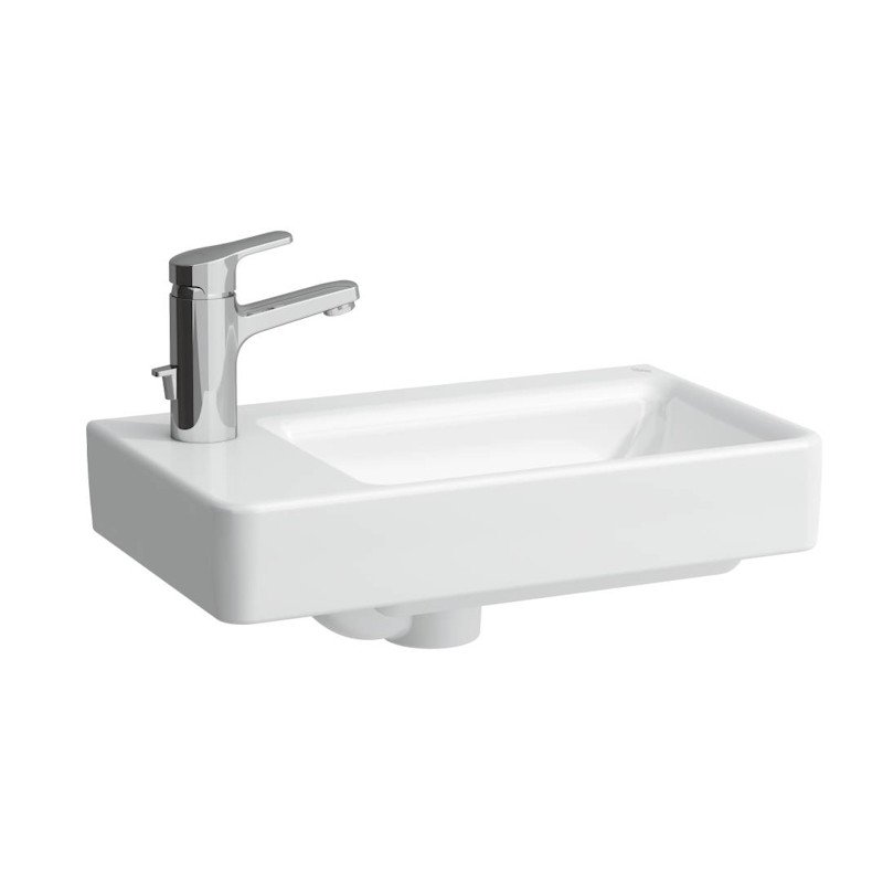 LAUFEN PRO S žemo profilio praustuvas su maišytuvo aikštele kairėje, 480 x 280 mm