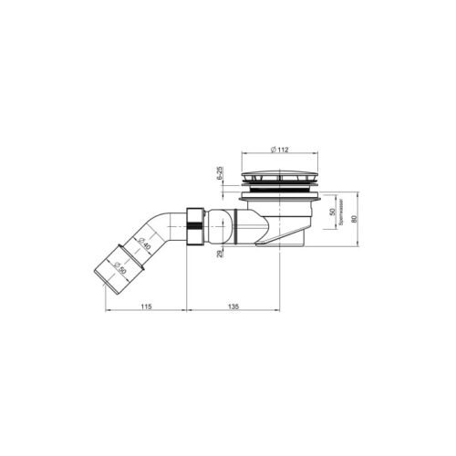 LAUFEN H295127 DN50 nuotekų komplektas, Ø 90 mm