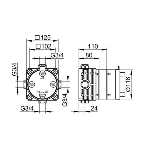 KEUCO FLEXX.BOXX universalus potinkinis blokas DN 20