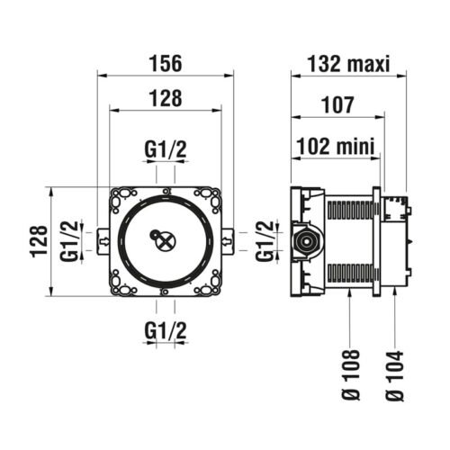 LAUFEN HF574007 potinkinė dėžutė su uždarymo vožtuvais