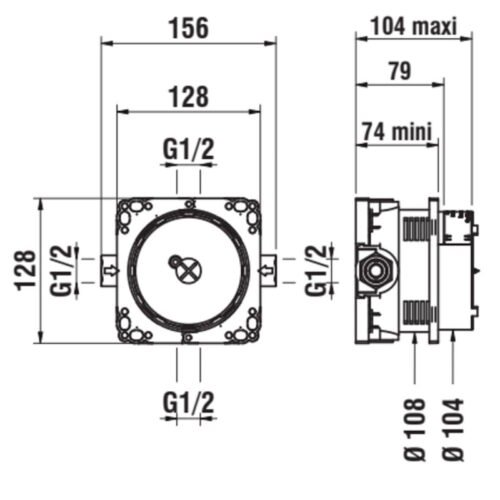 LAUFEN HF574038 potinkinė dėžutė be uždarymo vožtuvų