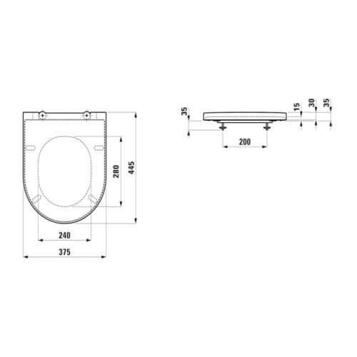 LAUFEN Kartell H891332 nuimama WC sėdynė su dangčiu