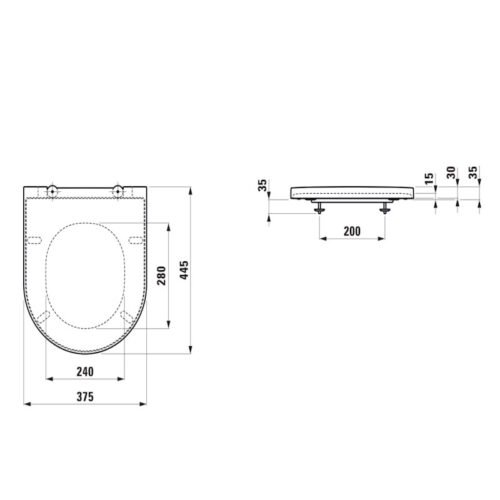 LAUFEN Kartell H891333 WC sėdynė su lėtai nusileidžiančiu dangčiu