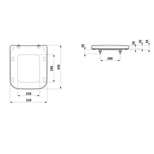 LAUFEN PRO H892950 WC sėdynė be dangčio